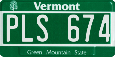 VT license plate PLS674