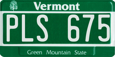 VT license plate PLS675