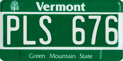 VT license plate PLS676