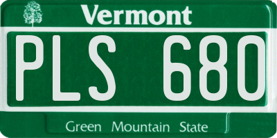 VT license plate PLS680