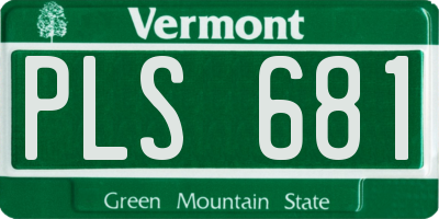 VT license plate PLS681