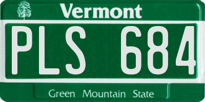 VT license plate PLS684