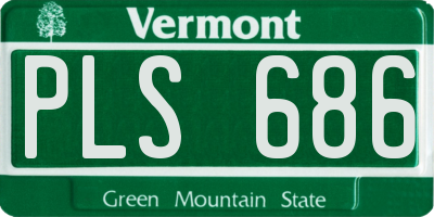 VT license plate PLS686