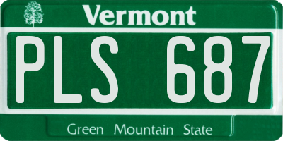 VT license plate PLS687