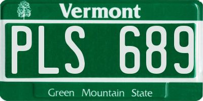 VT license plate PLS689