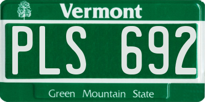 VT license plate PLS692