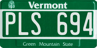 VT license plate PLS694