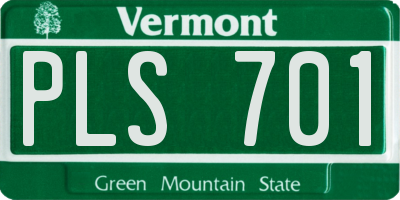 VT license plate PLS701
