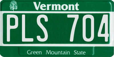 VT license plate PLS704