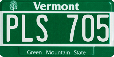 VT license plate PLS705