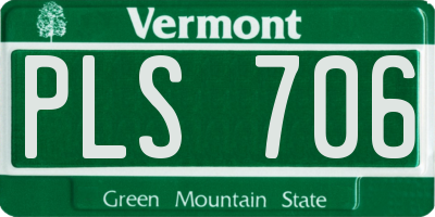 VT license plate PLS706