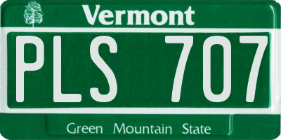 VT license plate PLS707