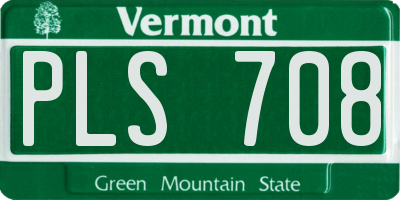 VT license plate PLS708