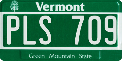 VT license plate PLS709