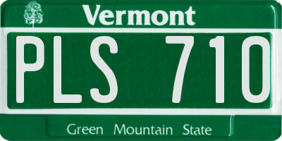 VT license plate PLS710