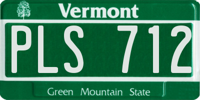 VT license plate PLS712