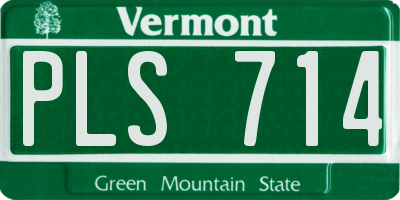 VT license plate PLS714