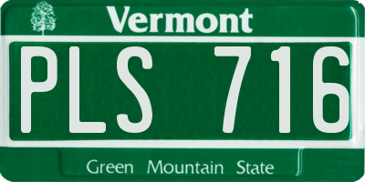 VT license plate PLS716