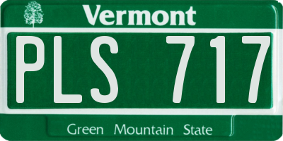 VT license plate PLS717