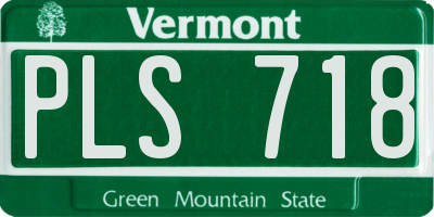 VT license plate PLS718
