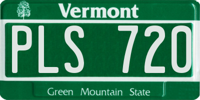 VT license plate PLS720