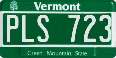 VT license plate PLS723