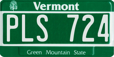 VT license plate PLS724