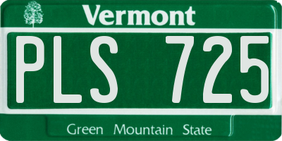 VT license plate PLS725