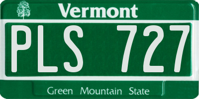 VT license plate PLS727