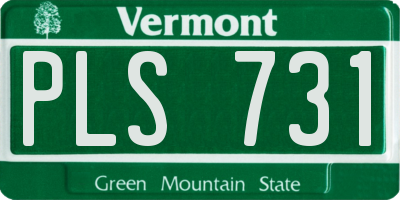 VT license plate PLS731