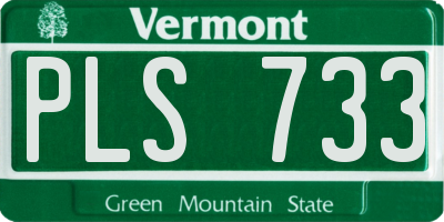 VT license plate PLS733