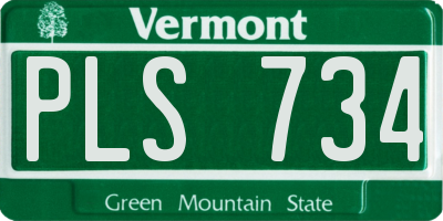 VT license plate PLS734