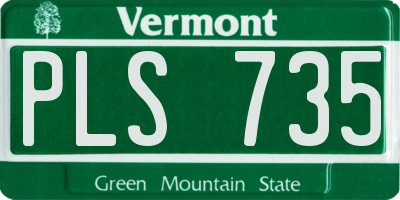 VT license plate PLS735