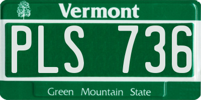 VT license plate PLS736
