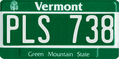 VT license plate PLS738