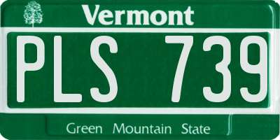 VT license plate PLS739
