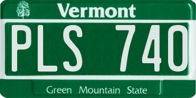 VT license plate PLS740