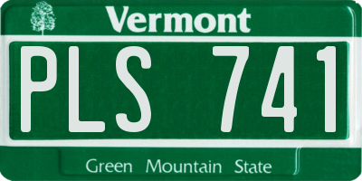 VT license plate PLS741