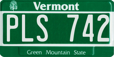 VT license plate PLS742
