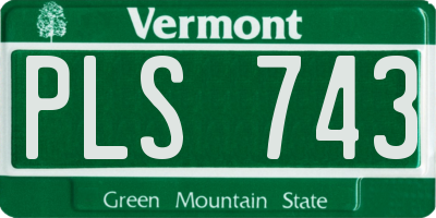 VT license plate PLS743