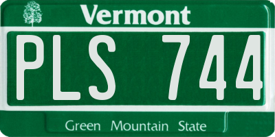 VT license plate PLS744