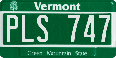 VT license plate PLS747