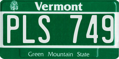 VT license plate PLS749