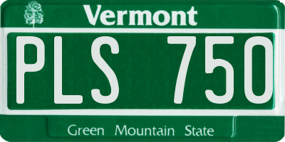 VT license plate PLS750