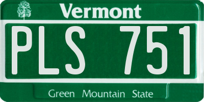 VT license plate PLS751