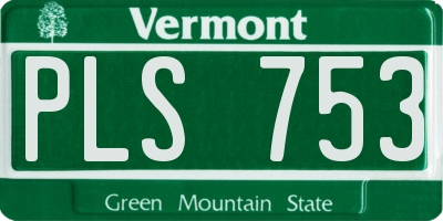 VT license plate PLS753