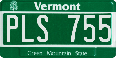 VT license plate PLS755