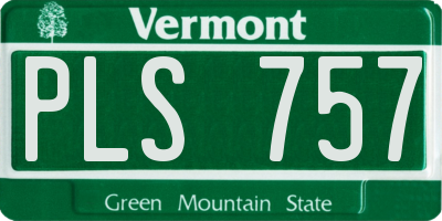 VT license plate PLS757
