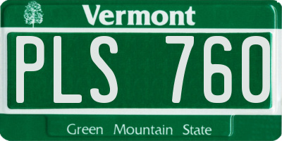 VT license plate PLS760