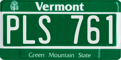 VT license plate PLS761
